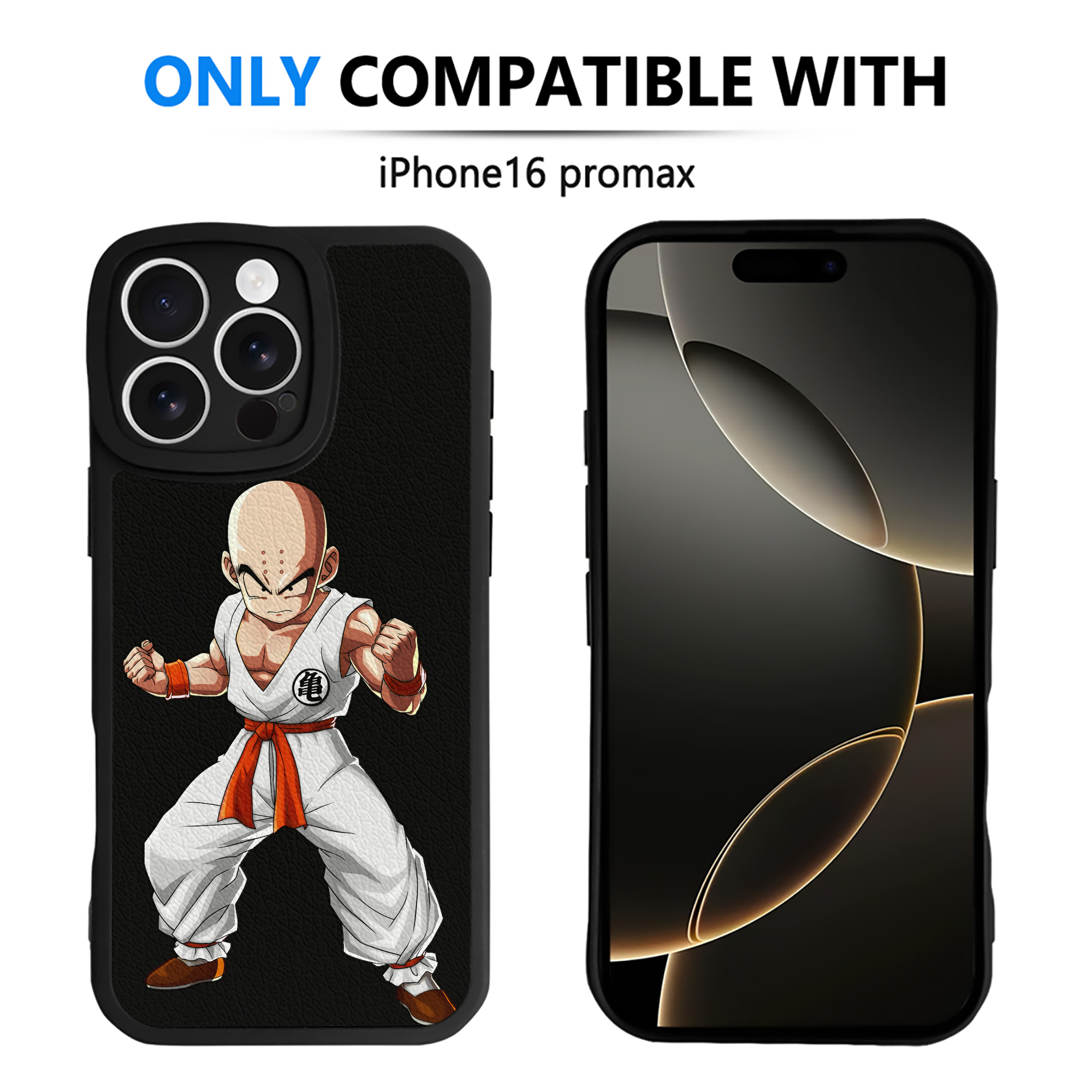 （画像用） ドラゴンボール クリリン DRAGON BALL krillin 【iPhone 16シリーズ対応】シリコンスマホケース（レザー調） 材質：シリコン